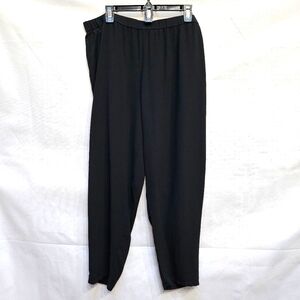 Eileen Fisher 100% Silk Black Pull On Lightweight Pants Size XL